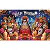 Fondo de Decoración para Festival Mexicano del Día de Muertos Transfronterizo, Fondo Fotográfico para Ambiente de Evento, Hecho a Medida, Tema Dropshipping