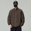 Jaqueta de Trabalho Masculina Bordada Gola Alta Caimento Solto Roupa Externa Retro Japonês Tendência Versátil Casual Nova Chegada Primavera/Outono 2026