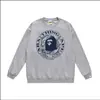 Sudadera Chaqueta Casual Unisex de Algodón con Estampado de Sello de Dibujos Animados Cabeza de Mono Marca de Moda Estilo Japonés