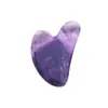 Cuidados Faciais de Ametista Cristal de Jade Gua Sha Massageador de Polegar em Formato de Chifre para Desobstrução de Meridianos