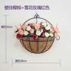 Cesta de flores de parede por atacado decoração de meia parede vime pendurado na parede flor seca pequena cesta suspensa pendurada cesta de parede pendurada vaso de flores