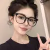 Gafas Lisas de Montura Extra Grande para Mujer, Se Pueden Adaptar con Lentes Graduados, Hacen que las Caras Grandes Parezcan Más Pequeñas, Gafas Sin Graduación Anti-Luz Azul