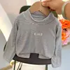 Camiseta Base Rayada de Manga Larga para Niños de Primavera y Otoño, Top Elegante para Bebés y Niños Pequeños, Niños y Niñas, Se Puede Usar como Capa Interior o Exterior, Estilo Coreano