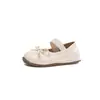 Zapatos de piel para niña, zapatos de princesa con lazo estilo coreano, nuevos mocasines de moda otoño 2026 con punta cuadrada para niñas pequeñas