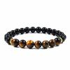 Pulseira de pedra natural olho de tigre, pulseira de pedra vulcânica para casais, pulseira elástica para atacado, europeia e americana.