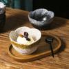 Tigela pequena de sorvete japonesa famosa na Internet, sorvete raspado, pudim de iogurte, tigela de sorvete contínua, tigela de cerâmica para sobremesa, gelo em pó