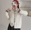 Cardigan retro com tricô de cabo e blocos de cor, gola redonda, peça de vestuário externa feminina, nova coleção outono 2026, top estiloso, suéter, camada externa