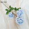 Simulación de 3 rosas búlgaras, arreglo floral para boda, decoración suave, flores falsas, venta al por mayor, comercio exterior