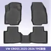 Alfombrillas de Suelo y Alfombrilla de Maletero de TPE 3D para Todo Clima para VW CROSS 2025-2026
