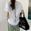 Comercio Exterior Transfronterizo 2026 Primavera/Verano Nueva Ropa para Mujer Camisa Básica Versátil Holgada Estampado de Letras Camiseta de Manga Corta para Mujer Algodón Puro
