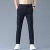 Pantalones de Verano para Hombres Jóvenes y de Mediana Edad, Seda Helada Elástica Casual de Negocios Versátiles Caídos Cintura Elástica Tallas Grandes Pantalones para Hombres