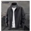 Jaquetas Moda Masculina Primavera e Outono 2025 Gola Alta Cor Sólida Soltas Jaquetas Outdoor Secagem Rápida Tendência Jovem