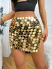 AYJ Falda corta sexy de moda callejera estilo punk transfronterizo europeo y americano, falda midi de retazos puramente hecha a mano Y2