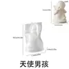Molde de Silicone Anjo de Natal Papoula - Anjo Segurando um Coração Rezando - Molde de Gesso para Vela Aromática DIY