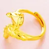 Anillo de Hada Zorro Chapado en Oro Vietnamita, Anillo de Animal, Joyería de Estilo Europeo, Anillo Duradero que no se Desvanece para Novia de Boda para Mujeres