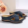 Chinelos Casuais Femininos Plataforma Wedge Cruzada Amazon Cross-Border 2024 Tiras Cruzadas Cor Sólida Tamanho Grande Calçados de Comércio Exterior Confortáveis