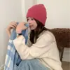 En Stock Fábrica Al Por Mayor Sombreros de Lana de Gama Alta para Otoño e Invierno para Mujer, Tejidos de Doble Capa Sin Costuras Engrosados Cálidos Versátiles de Color Sólido