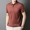 Camisa Polo de Moda de Manga Corta Verano para Hombre Moda Casual Camiseta de Media Manga Manga Corta con Bolsillo Elástica Solapa Superior