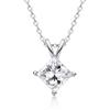 Collar de Plata de Ley S925 [Venta de Liquidación con Envío Gratis] Colgante de Circonita Cuadrada Irregular para Mujer, Único y Sencillo, Versátil