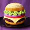 Novo Cross-border Amazon Handmade Knitted Coaster engraçado bonito multi-camada hambúrguer Halloween Placemat mesa isolada