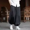 Calça pantalona solta de cetim fino de seda gelada para o verão masculino, tamanho grande, novo estilo chinês, com caimento fluido, para pessoas maiores