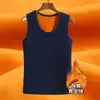 Colete Térmico Masculino Outono/Inverno 2026 com Forro de Fleece, Roupa Íntima de Corte Justo, Camiseta Regata de Veludo Dourado, Camada Base