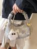 2025 Nova Bolsa de Mão Plissada Estilo Coreano Casual de Alta Qualidade Formato de Dumpling Versátil para o Dia a Dia Bolsa Transversal com Corrente de Luxo Leve para Mulheres