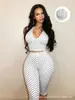 Comércio Exterior Transfronteiriço Europeu e Americano Novo Conjunto de Moda Feminina Sexy com Estampa de Bolinhas Pretas e Brancas e Flores Rosas