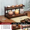 Estante de Almacenamiento para Tazas de Té de Escritorio Mesa de Té Pequeña Estante de Exhibición No es Madera Maciza Soporte de Exhibición para Juego de Té Chino Tetera Zisha