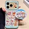 Fondo Azul con Lunares Perrito y Gato 3D Soporte Magnético Adecuado para Teléfonos Magsafe, Adhesivo Fuerte para Uso en Escritorio