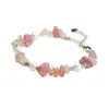 Pulseira de Cristal Rosa de Cavalo Natural Ai Yu com Contas Irregulares de Concha Flor de Pessegueiro Atacado para E-commerce ao Vivo S5072405