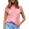 2022 primavera y verano nuevo ropa de mujer transfronteriza europea y americana color sólido costuras sin mangas top moda casual gasa camiseta chaleco