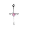 E-commerce transfronteiriço venda quente piercing de umbigo Série Rosa piercing de umbigo incrustado zircônia Trevo asas de anjo joia de piercing