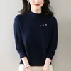 Sweater de Cuello Alto a Media Pierna de Marca en Liquidación Versátil Jersey de Punto Camisa Base Superior para Mujer Temporada de Otoño e Invierno