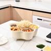 Plato giratorio para olla caliente con rejilla para el hogar, plato de acompañamiento para verduras, cuenco para verduras con drenaje, caja de almacenamiento de alimentos