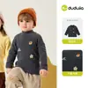 Dududu Home Camiseta Infantil de Inverno Manga Longa Roupas de Bebê Meninos Camada Base com Veludo Extra Meninas Roupas de Inverno Quentes Espessadas