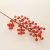 Suministrado Directamente por el Fabricante, Accesorios de Disparo Hechos a Medida, Decoración del Hogar, Frijol Rojo Simulado con Polvo Dorado, Planta Artificial de Flor de un Solo Tallo