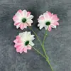 Flor artificial haste única com 3 peônias, fundo para salão de casamento, decoração de sala de estar em casa, flores de nenúfar artificiais atacado