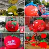 Modelo inflável de tomate de desenho animado para fazenda ao ar livre, produtos agrícolas, decoração de festival de estilo de vida urbano, enfeite fofo
