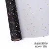 Flor de Crochê Estrela e Lua Embalagem Fio de Gaze Fio 5 jardas/rolo Embalagem floral para buquê coreano gaze pronta para envio atacado