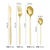 Amazon Transfronterizo Cubiertos de Acero Inoxidable Cuchillo Portugués, Tenedor y Cuchara Set de 24 Piezas Cuchillo para Filete, Tenedor y Cuchara Estilo Occidental Set en Caja de Regalo