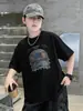 Camiseta corta de manga corta de moda para niños, nuevo estilo de verano, corte holgado, top estampado, camiseta de verano casual y a la moda de media manga para niños mayores