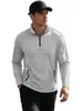 Sudadera con capucha deportiva para hombre, color liso, cuello alto, manga larga, cremallera a media altura, primavera, otoño, corte ajustado, casual, talla EU de Amazon