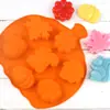Forma de Assar Folha de Abóbora Dubi de 7 Peças, Forma de Bolo Artesanal, Forma de Pão de Silicone, Ferramenta para Sabão Artesanal