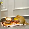 Cuenco de Cerámica para Gato, Cuenco para Comida de Perro, Cuenco Antideslizante con Borde Inclinado, Previene el Acné Felino, Antiderrames, Lindo Cuenco para Gato, Protege la Columna Cervical, Uso en Mesa