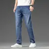 Jeans de Hombre Talla Grande Casual de Negocios 2026 Verano Delgados Rectos Sueltos Largos Elásticos para Hombre