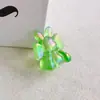 Acrílico UV Mágico Fosco Fofo Desenho Animado 3D Coelho Voador Furo Reto Contas Pingente DIY Acessório para Corrente de Celular