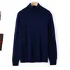 Otoño e Invierno Nuevo Suéter de Lana de Cuello Alto 100% Lana Pura Suéter para Hombre Estilo Engrosado para Hombre Capa Base Tejido de Punto Holgado