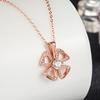 Collar de Flor Trébol de Cuatro Hojas de la Suerte con Diamantes Completos Plata de Ley s925 Pétalos Calados Hebilla Original Joyería Elegante para Mujer Venta al por Mayor