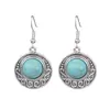 Aretes de Turquesa Europeos y Americanos Nuevos Aretes de Borla Bohemios Aleación Geométrica Retro Elegante Exagerada Joyería para la Oreja